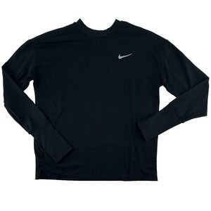 Nike Dri-FIT Womens Small Black Long Sleeve Athletic Top Crew Neck Stretch Shirt